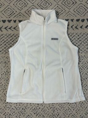 Columbia women’s large White Full-Zip Fleece Vest outdoor